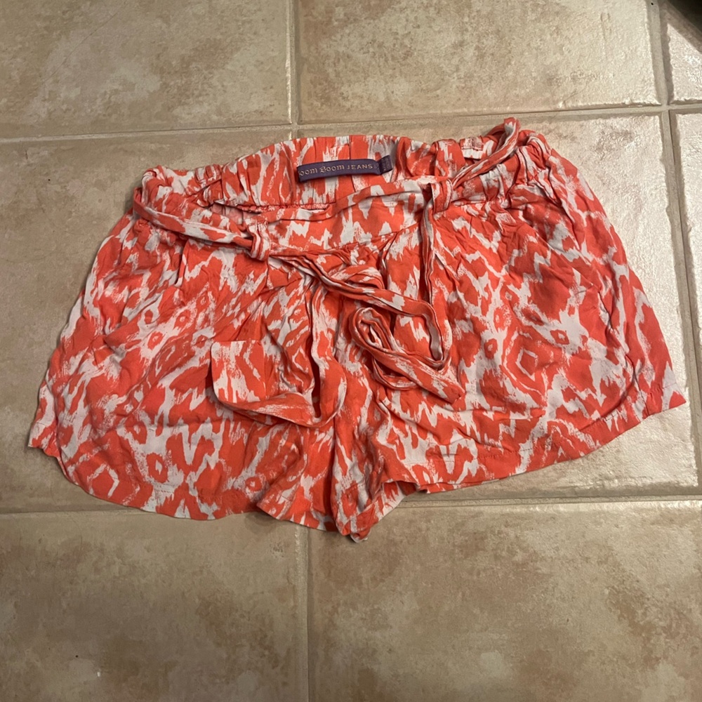 Vibrant Orange and White shorts
